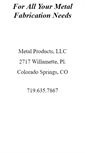 Mobile Screenshot of metalproductsllc.com